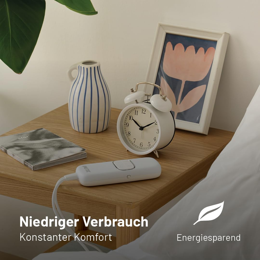 Imetec Wärmeunterbett Adapto Advanced Maxi Einzelbettgröße - Programmierbar mit Alexa, Wi-Fi Konnektivität und Sprachsteuerung, 4 exklusive Programme - 9 Temperaturen, Schnelles Aufheizen, 195 x 90 cm