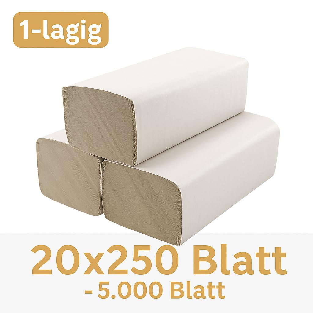 Enpack Pakla Papieren handdoeken, 25 x 23 cm, V-vouw, 5000 stuks, 1