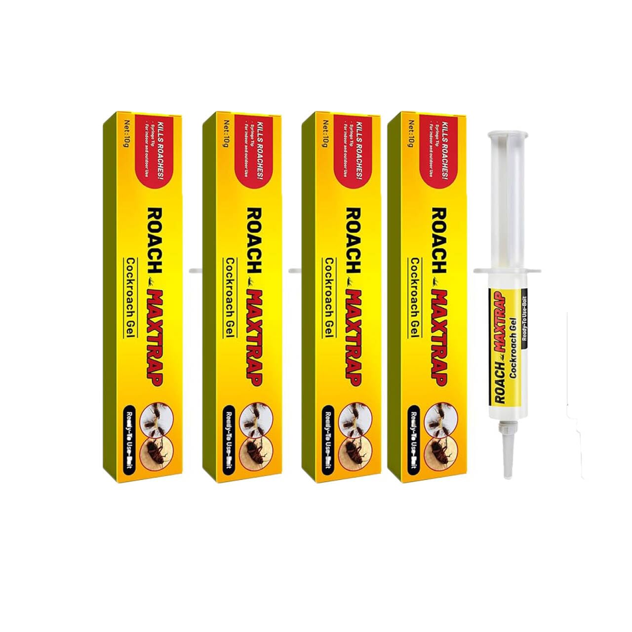 GNAUMORE Cockroach Killer Gel Bait,4pc,Roach Trap Master,Powerful Cockroach Gel Bait,Baite Cockroachs Eliminator,Strong Cockroachs Catcherl,Powerful Cockroache Repellent Insect Roach Killer