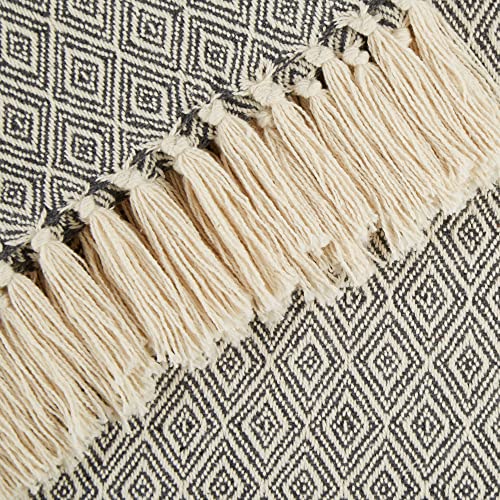 Dii Global, Fields Of Diamond Woven Throw, 50X60, Mineral #TOP2