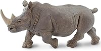 Vista 6 de Safari Ltd. Figura de rinoceronte blanco – Figura detallada de plástico de 12.5 pulgadas – Divertido juguete educativo para niños, niñas y niños a