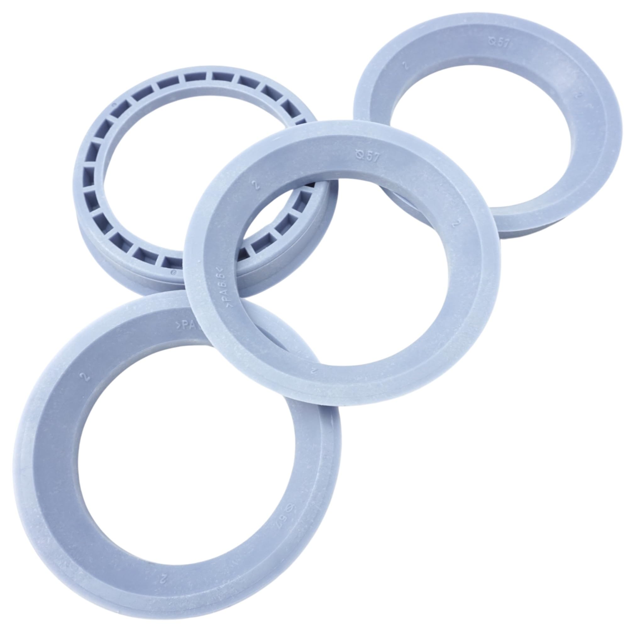 RONAL Lot de 4 anneaux de centrage 76,0-57 compatibles avec jantes Ronal 76.0 sur 57.0 Bleu pigeon