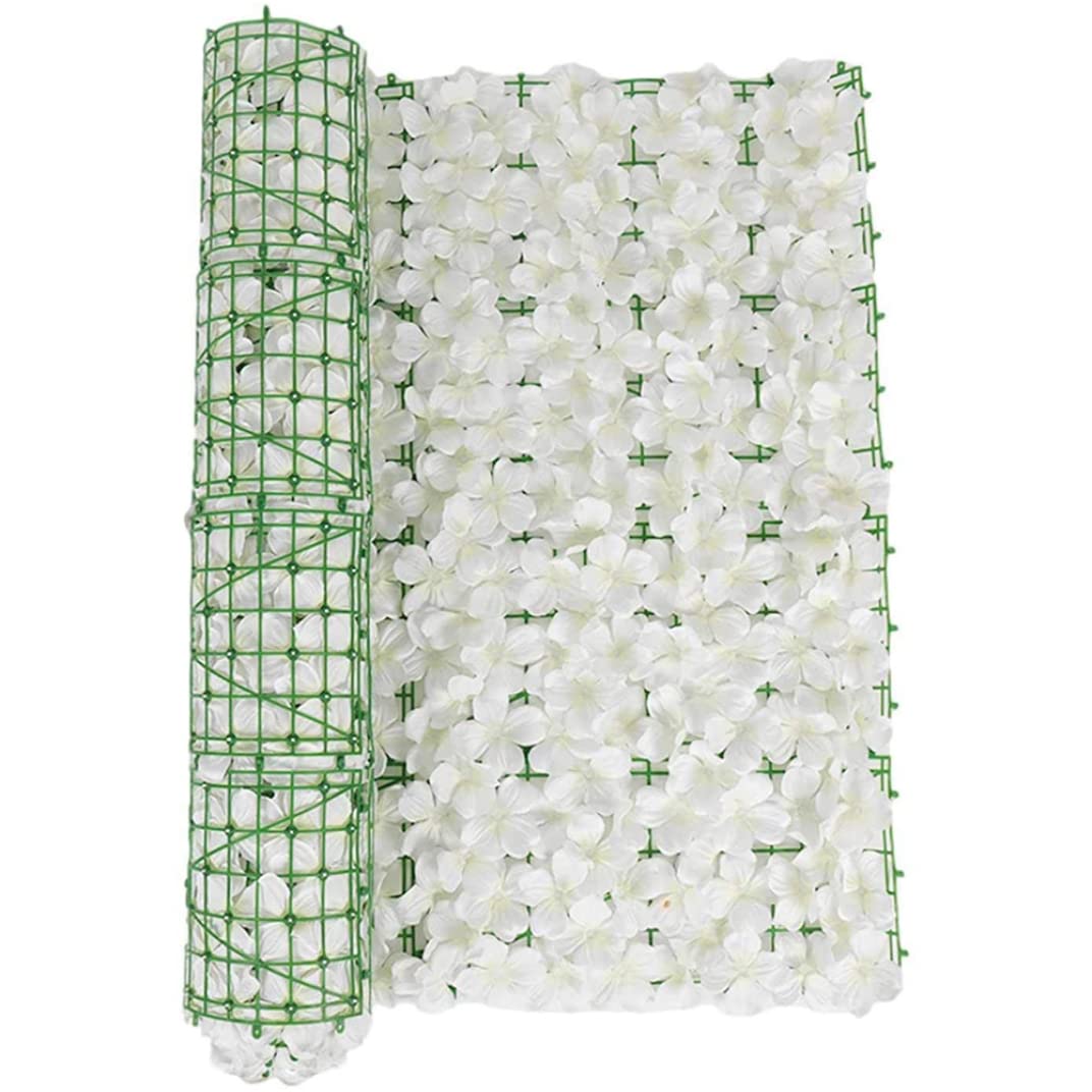 Valla de flores artificiales blanca de 50x100cm para decorar paredes de jardín