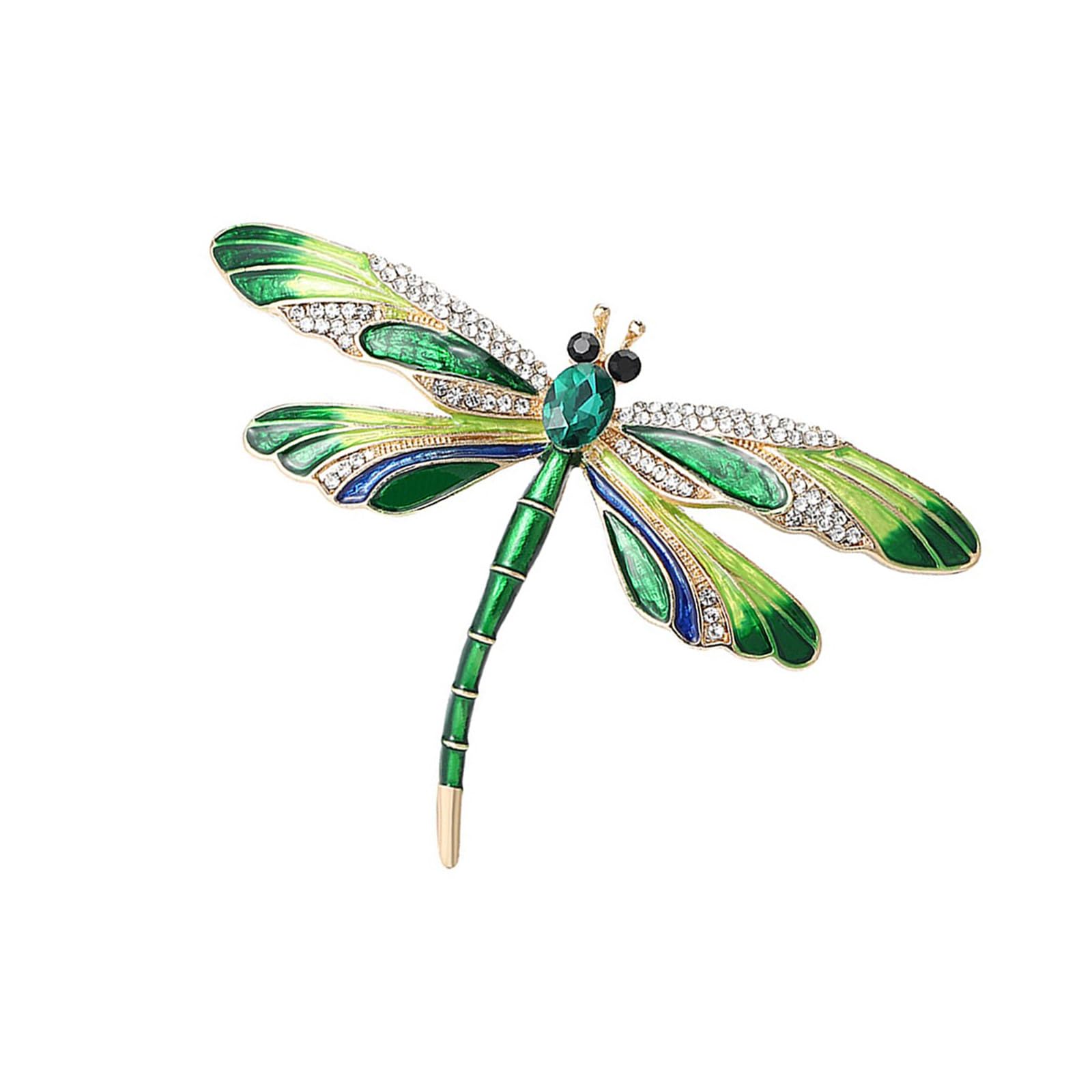 LUOFENG Retro Dragonflies Crystal Brooch Pin Elegant Rhinestones Animal Lapel Accessory for Women and Girls Fashion Jewelry
