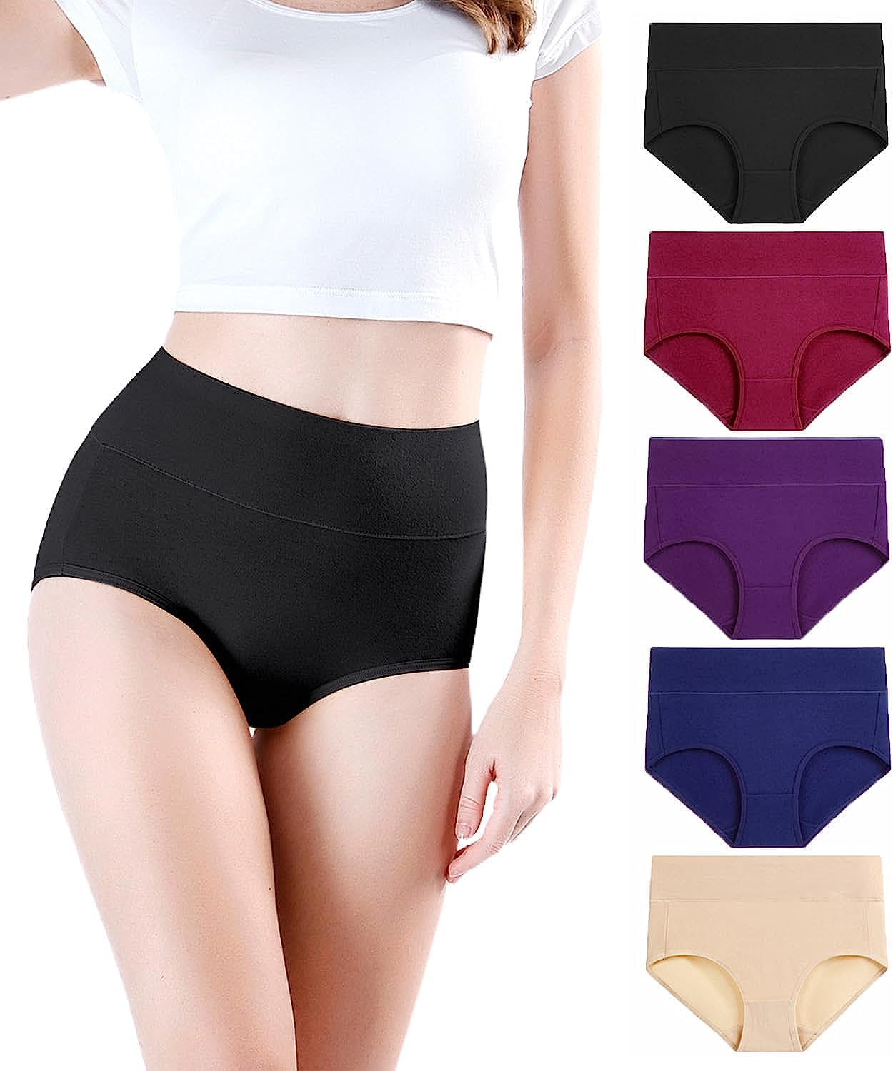 diving deep Women's Cotton Underwear High Waisted Full Coverage Ladies Panties Brief Panty Multipack Women Panties (Regular & Plus Size)-picture-30