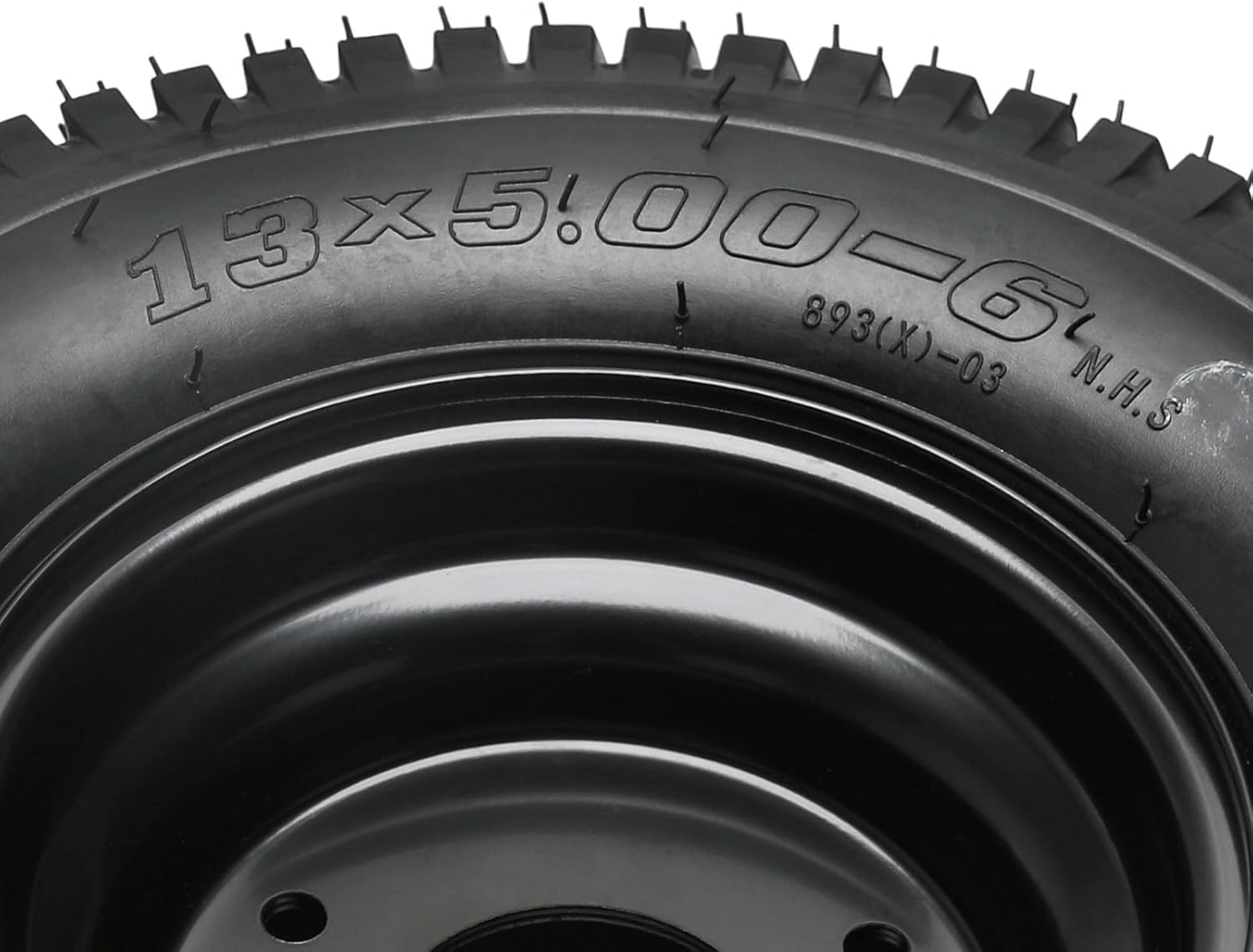 13x5.00-6 ATV Tubeless Tire, 13x5-6 13x5x6 Wheel Tire Rim for Go Kart Buggy Quad Riding Lawn Mower Four-Wheel Quad Bike Tractors Hand Trucks, with 3 Stud 78mm 17T Wheel Axle Hub