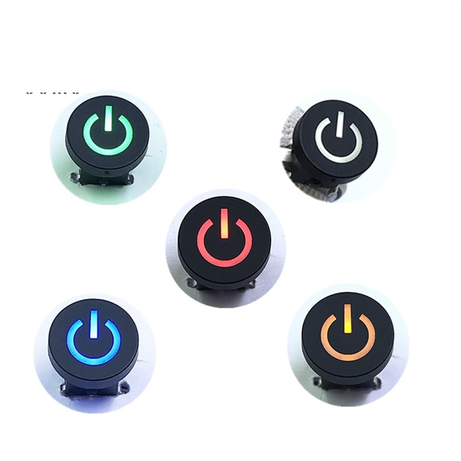 JFQOWCMP 5Pcs 6 * 6 * 9.5mm 6PIN DIP Through Hole Micro Push Button Tactile Momentary with LED Switch Tact Push Indication Button Mode