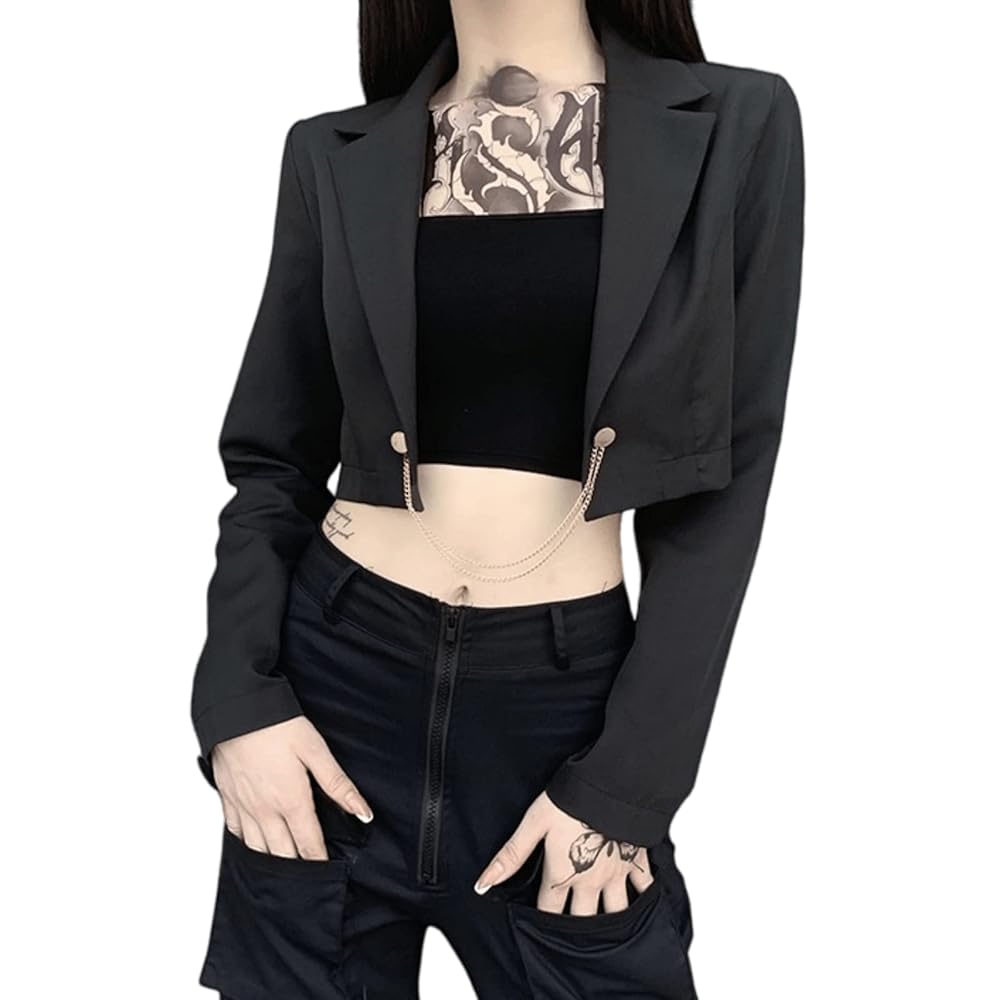 Amazon.com: Women Cropped Blazer Y2k Short Jacket with Front