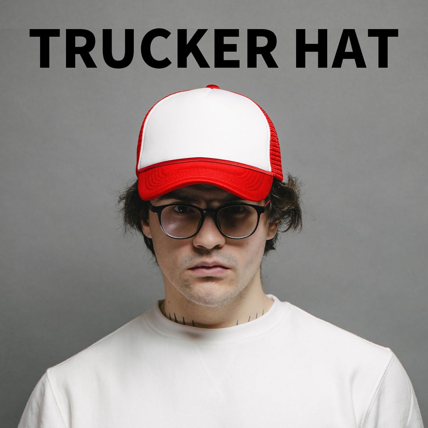 10 Blank Trucker Hats Bulk with Decorative Ropes,Men and Women Hat Bulk Heat Transfer Graffiti Hats - Image 5