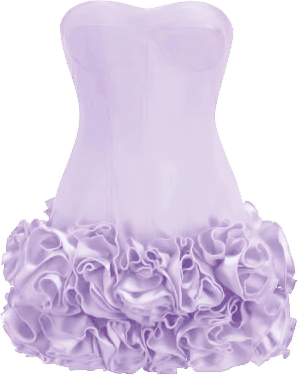 Layered Ruffle Edge Cocktail Party Dress Sexy Strapless Homecoming Dress Off Shoulder Satin Bodycon Mini Dresses