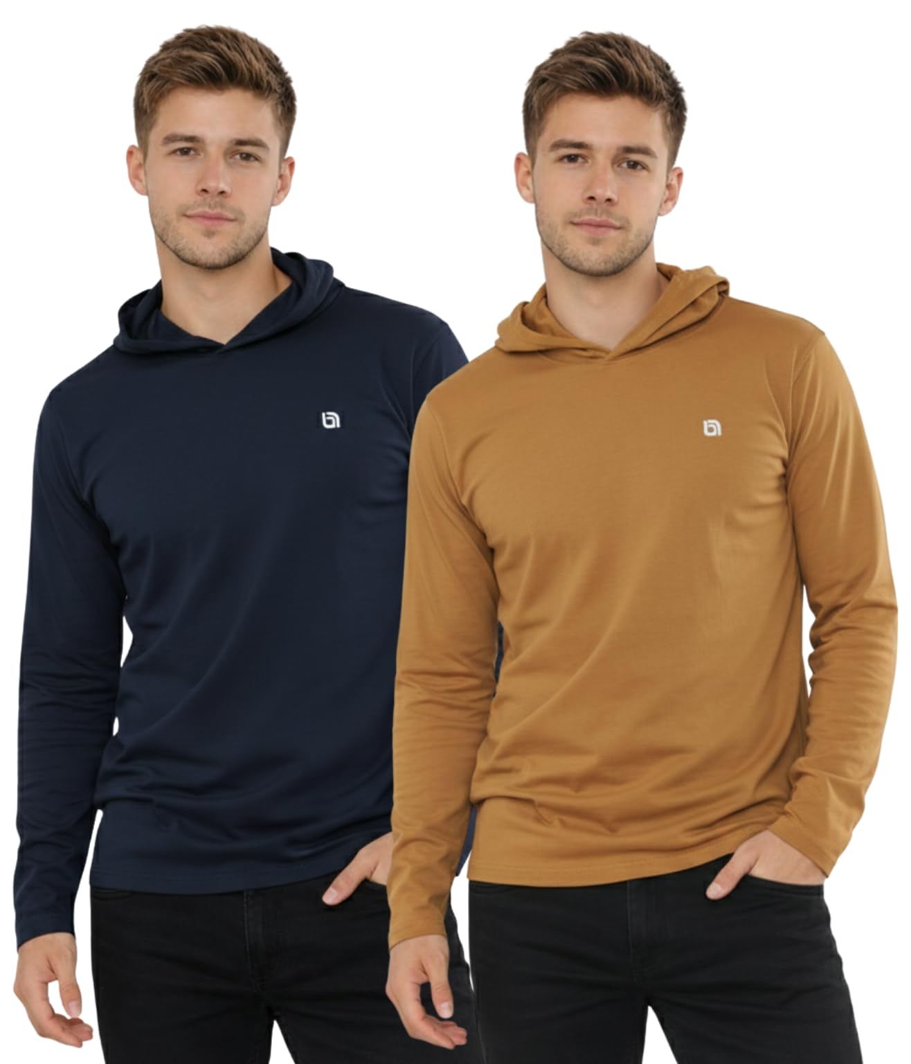 Biyya Men's Mhts-177-B Biyya® 2 Pack Pullover Hoodie Long Sleeve Hooded For Gym & Everyday Wear S-3Xl (, Xl)