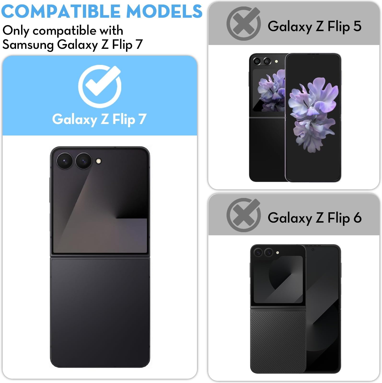 Fewdew for Samsung Galaxy Z Flip 7 Case with Back Screen Protector & Hinge Protection,360°Rotate Ring Magnetic Kickstand Hard Shockproof Protective Cover for Samsung Galaxy Z Flip 7,Carbon Fiber Black