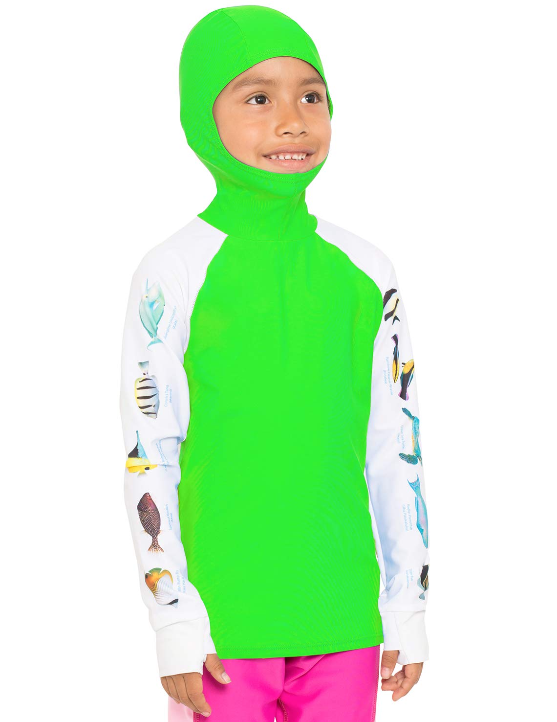 Tuga Boys Hooded Snorkel Rash Guard Hawaii Fish ID, UPF 50+ Sun