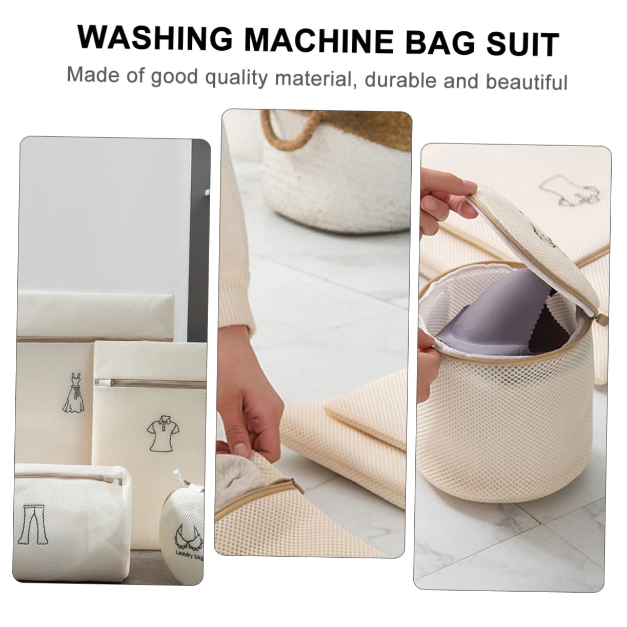Feinwäschebeutel 6 Stück Polyester für Waschmaschine und Reise