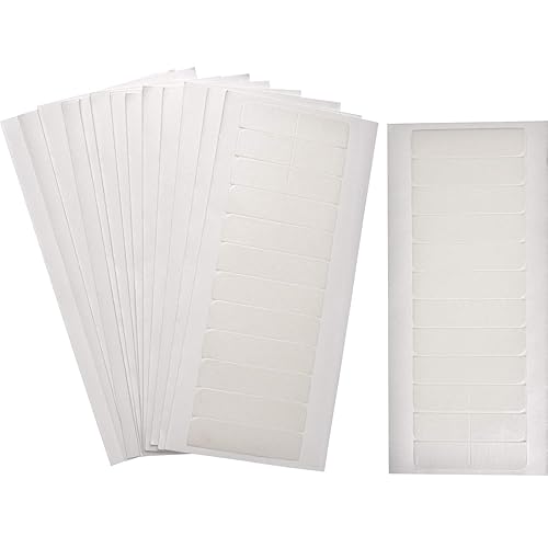 TecUnite 180 pestañas de cinta de extensión de cabello blanco a granel de doble cara fuerte cinta adhesiva para el cabello en extensión de extensión