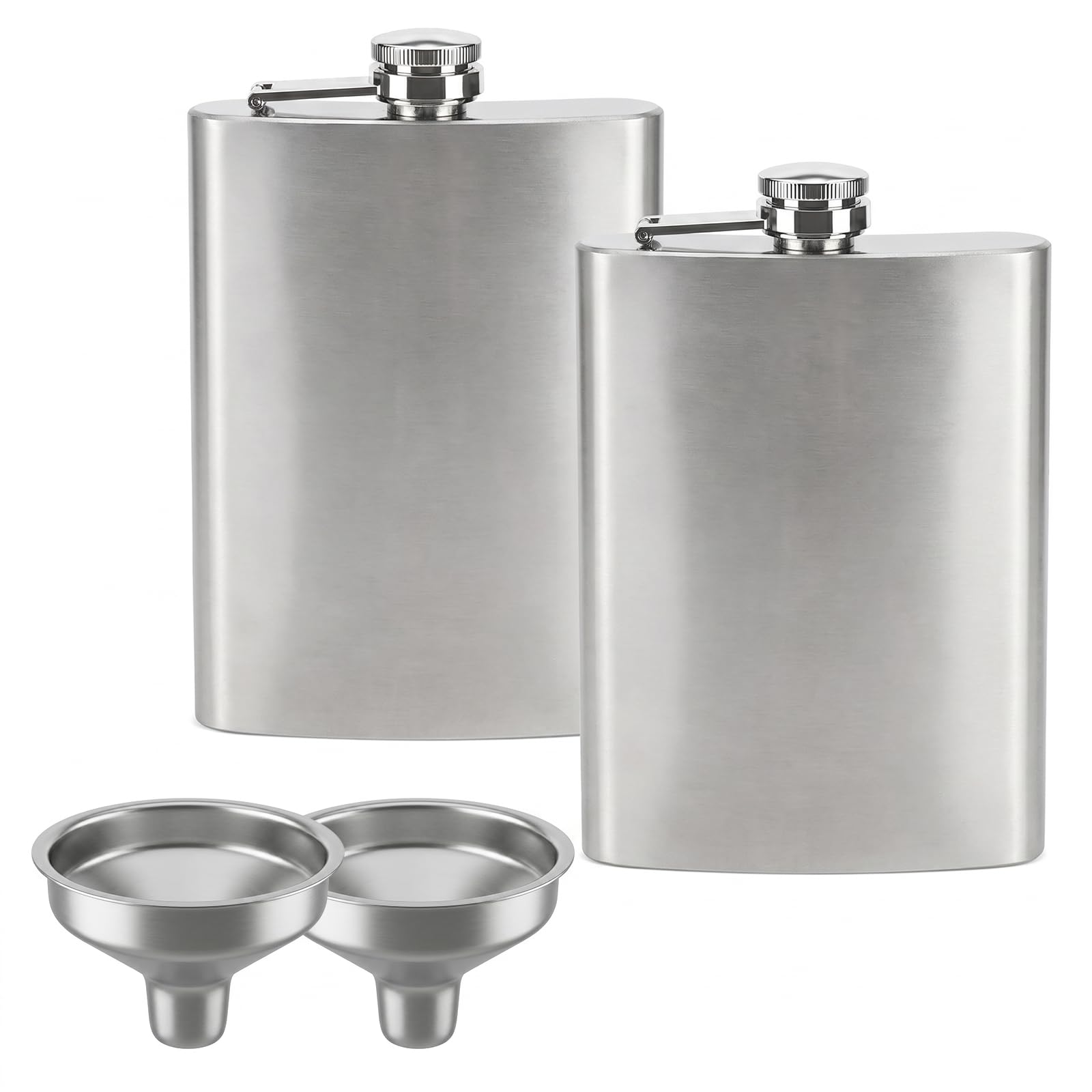 2 Pcs Hip Flasks for Men and Women, 8 Oz Flask Alcohol(Black) Portable
