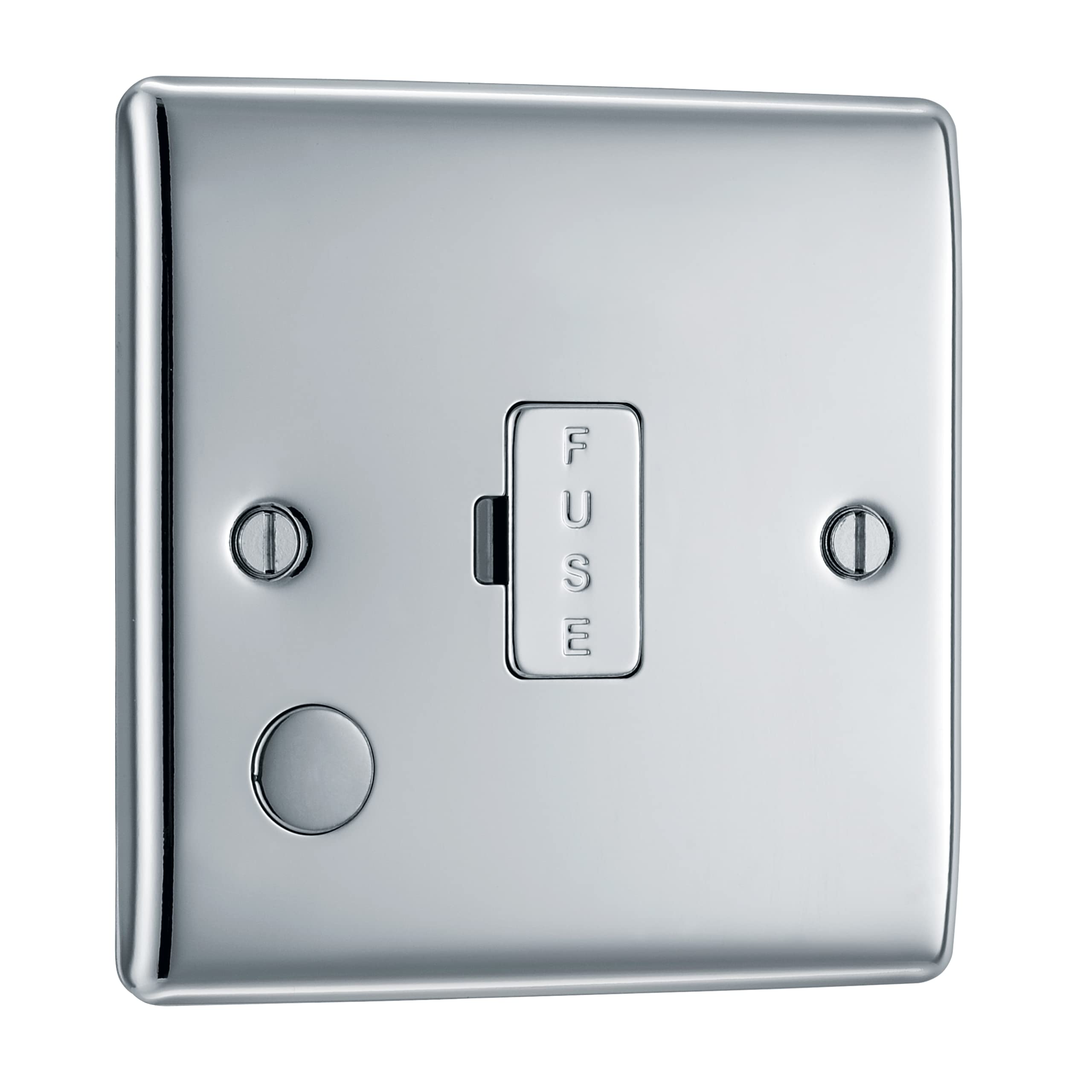 BG Electrical Unswitched Fused Connection Unit with Flex Outlet, Polished Chrome