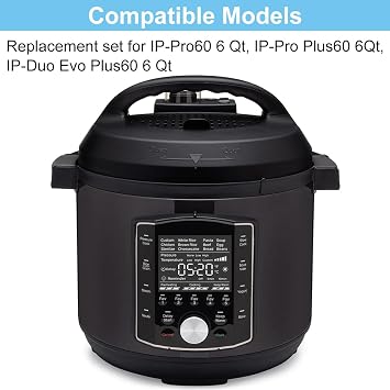 Replacement Parts for Instant Pot Pro60 6 Qt/Pro Plus60 6Qt / Duo Evo Plus60 6 Qt Pressure Cookers Seal Ring Float Valve Float Valve Seal Gasket Anti-clogging Protective Cover Small Seals