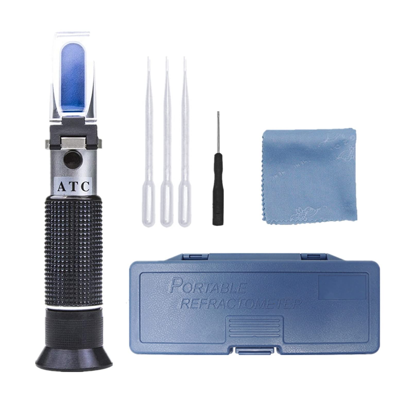 CUDTAPI Water Honey Refractometer with ATC Calibration Honey Moisture Meter Tester For Beekeeper(Set 1 with Box)
