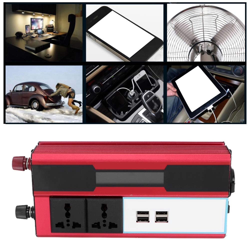 Inversor de Corriente 5000W 12V a 220V-240V CA, Onda sinusoidal Pura, Pantalla LED Digital, 4 Puertos USB, Ideal para Coche, energía Solar y emergencias