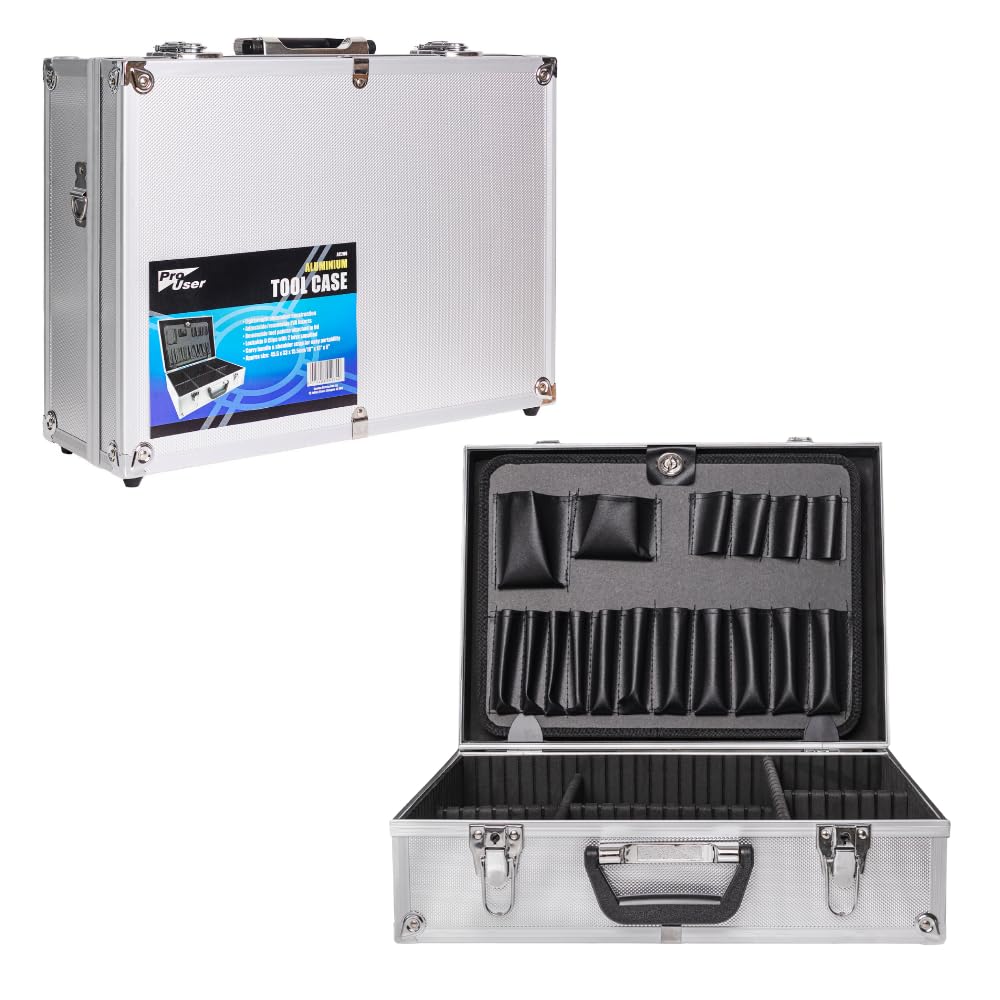 Garden Mile Silver Lockable Aluminium Flight Case Adjustable & Removable Eva Foam Inserts Portable Hard Case Tool Cases Organiser & Storage Box Aluminium Box For Fathers Day