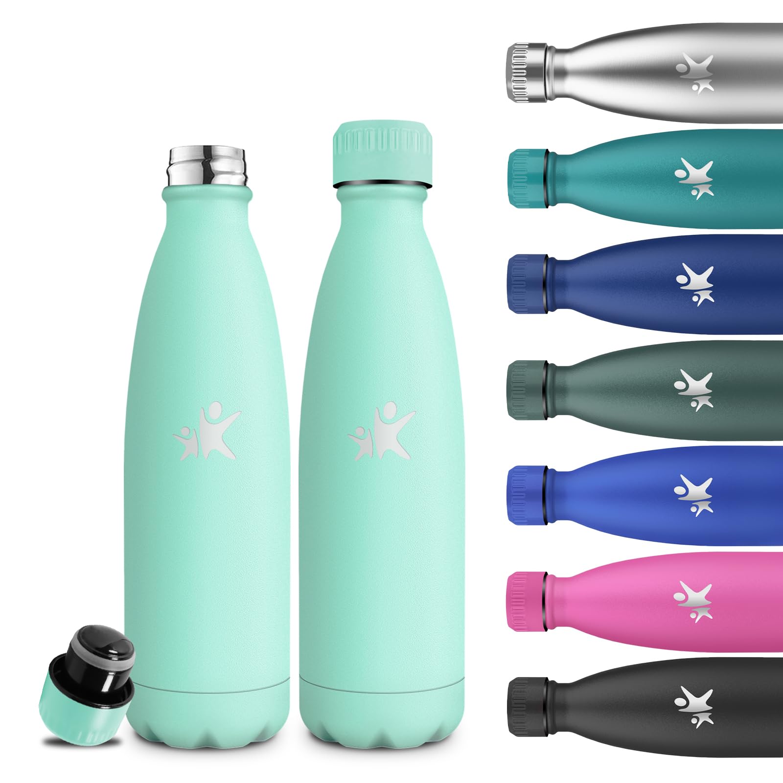 Grsta Insulated Water Bottle, 500ml Kids Water Bottle, BPA Free, Stainless Steel Water Bottle, Easy to Carry, No Leakage, Thermal Bottles, Vacuum Insulated, Water Bottles for Schools, Offices, Travel