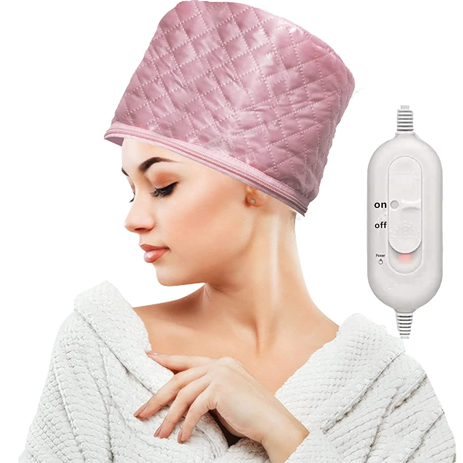 GaxQuly Spa cap Electric Heat hair care thermal treatment with beauty steamer nourishing heating cap for spa at home travel hair steamer for women (Spa cap Electric) 3
