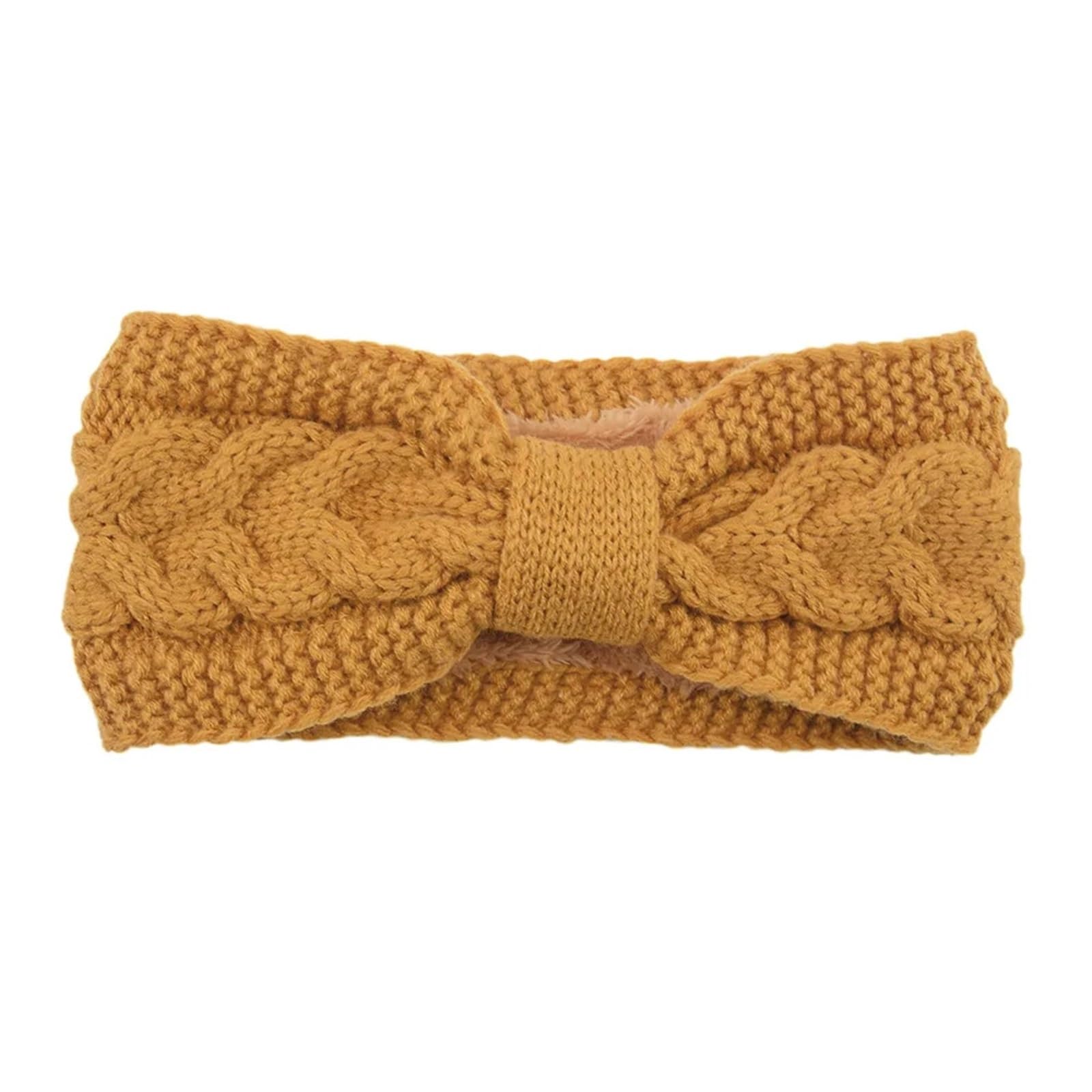 Stirnband 2 stücke Fuzzy Gefüttert Stirnbänder for Frau Solide Warme Haarband Elastische Sport Yoga Mädchen Haarband Haar Zubehör Winter Stirnband(2PCS)