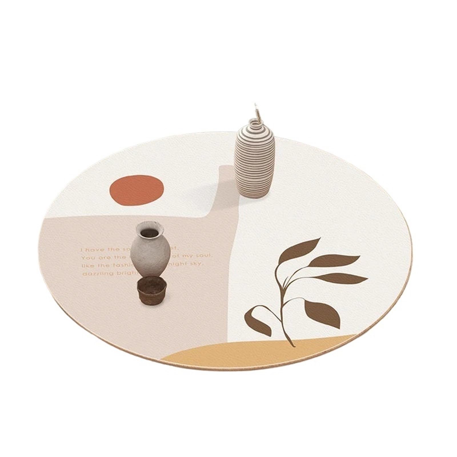 Nappe ronde imprimée anti-tache en cuir épais pour simplifier l'entretien de votre table WM9