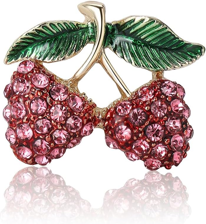 - Enamel Fruit Brooch for Women Rhinestones Fruit Lapel Pin Elegant Fruit Brooches Jewelry Gift, Perfect for Dresses Hat Bag
