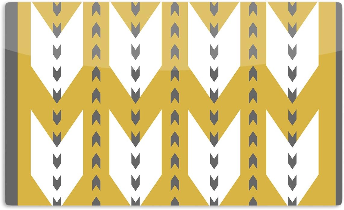 Kess InHousePellerina Design "Golden Aztec" Yellow White Artistic Aluminum Magnet, 2" by 3", Multicolor