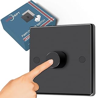 OPPKEPT 12V RV Dimmer Switch, Upgrade 12/24 Volt DC PWM Dimmer for LED Interior Lights, Halogen, Incandescent, Used for RV, Auto, Camper, Truck, Marine, Boat and Strip Lighting (High Side, Black)