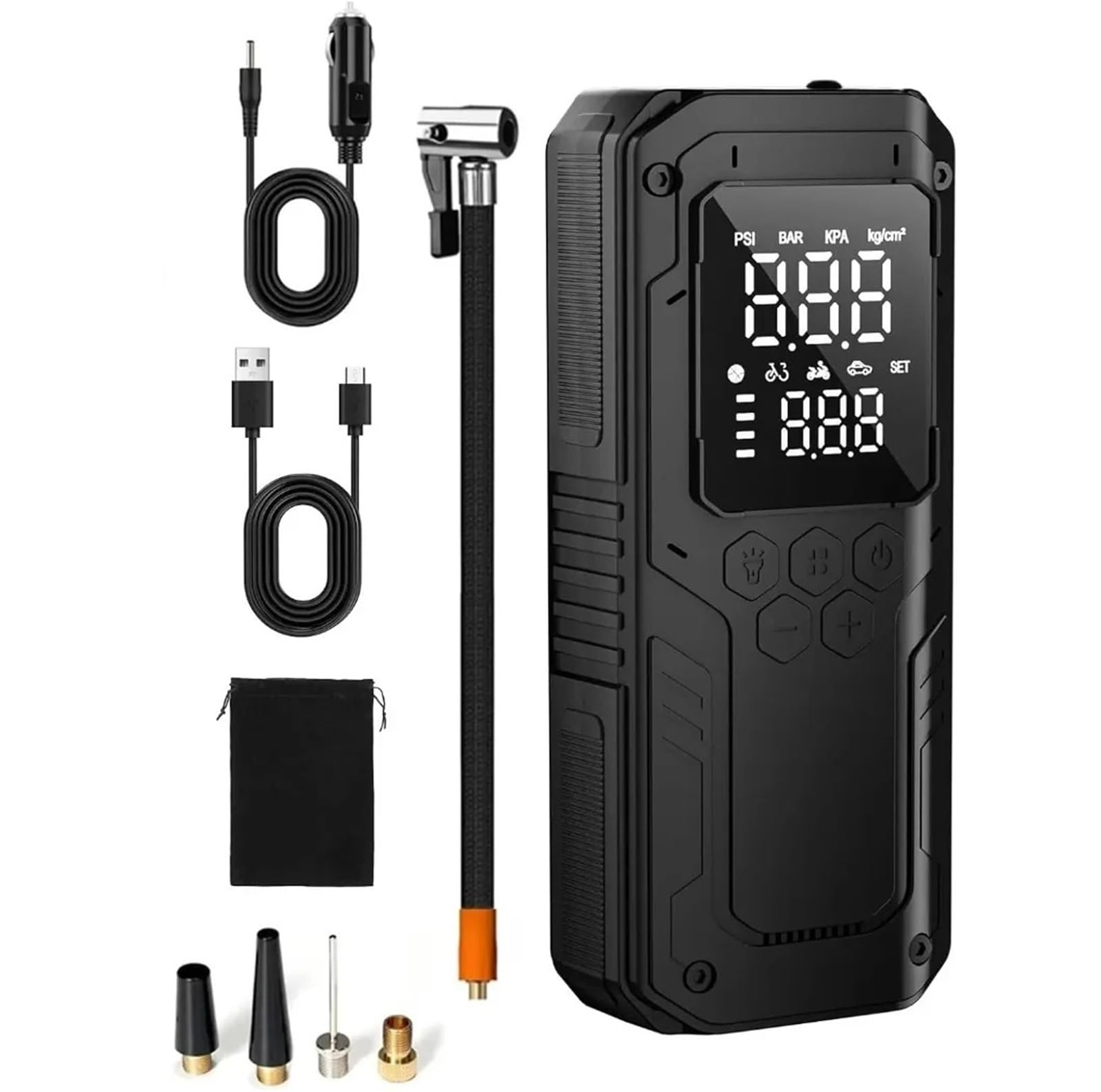 Inflador Ruedas Coche Bomba de Aire para Coche de 150PSI, Inflador de neumáticos Digital, compresor de Aire con Cable de alimentación de 12V CC Compresores de Aire portátiles