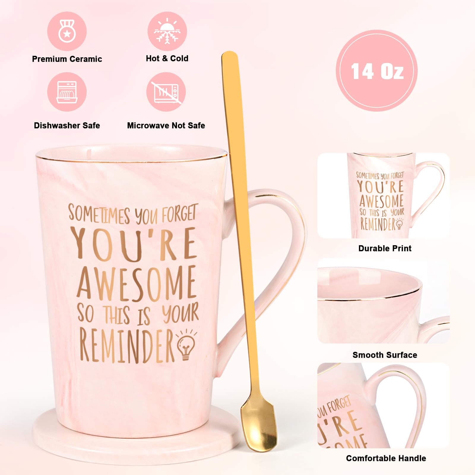 Prezenty z podziękowaniami dla kobiet, 'Sometimes You Forget You are Awesome', prezenty gratulacyjne, prezenty dla pracowników, inspirujące prezenty zachęcające dla kobiet, przyjaciół, współpracowników z pudełkiem prezentowym