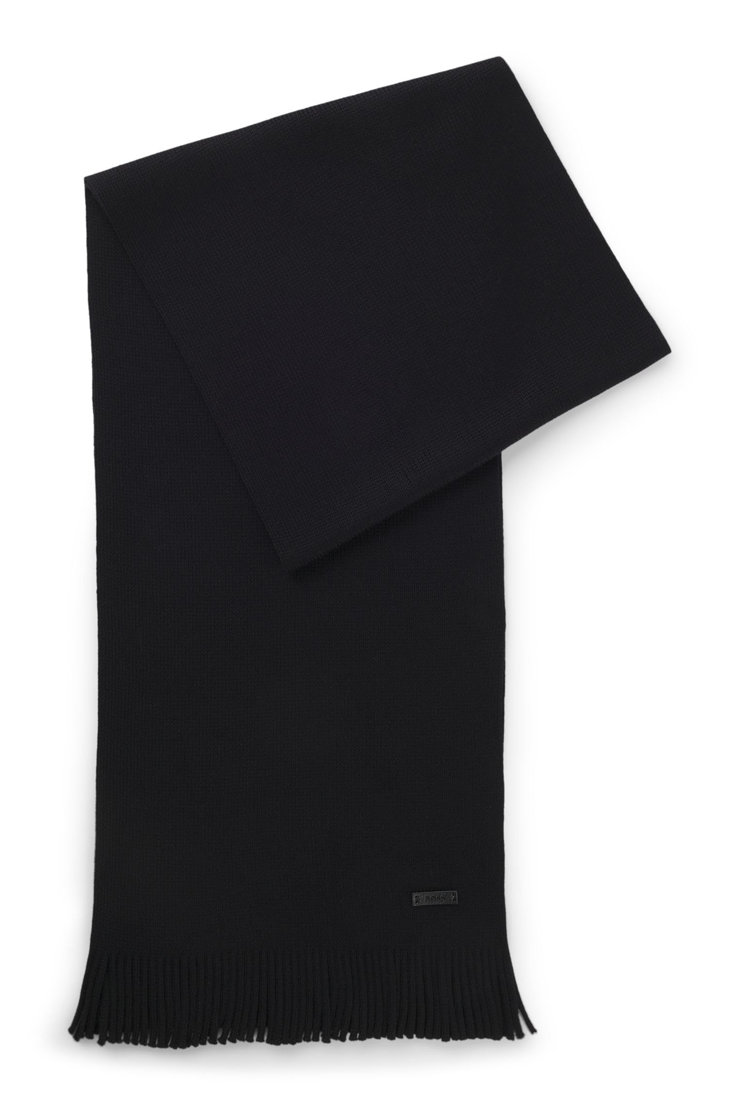 BOSS Mens Albas Raschel-knit scarf in responsible virgin wool