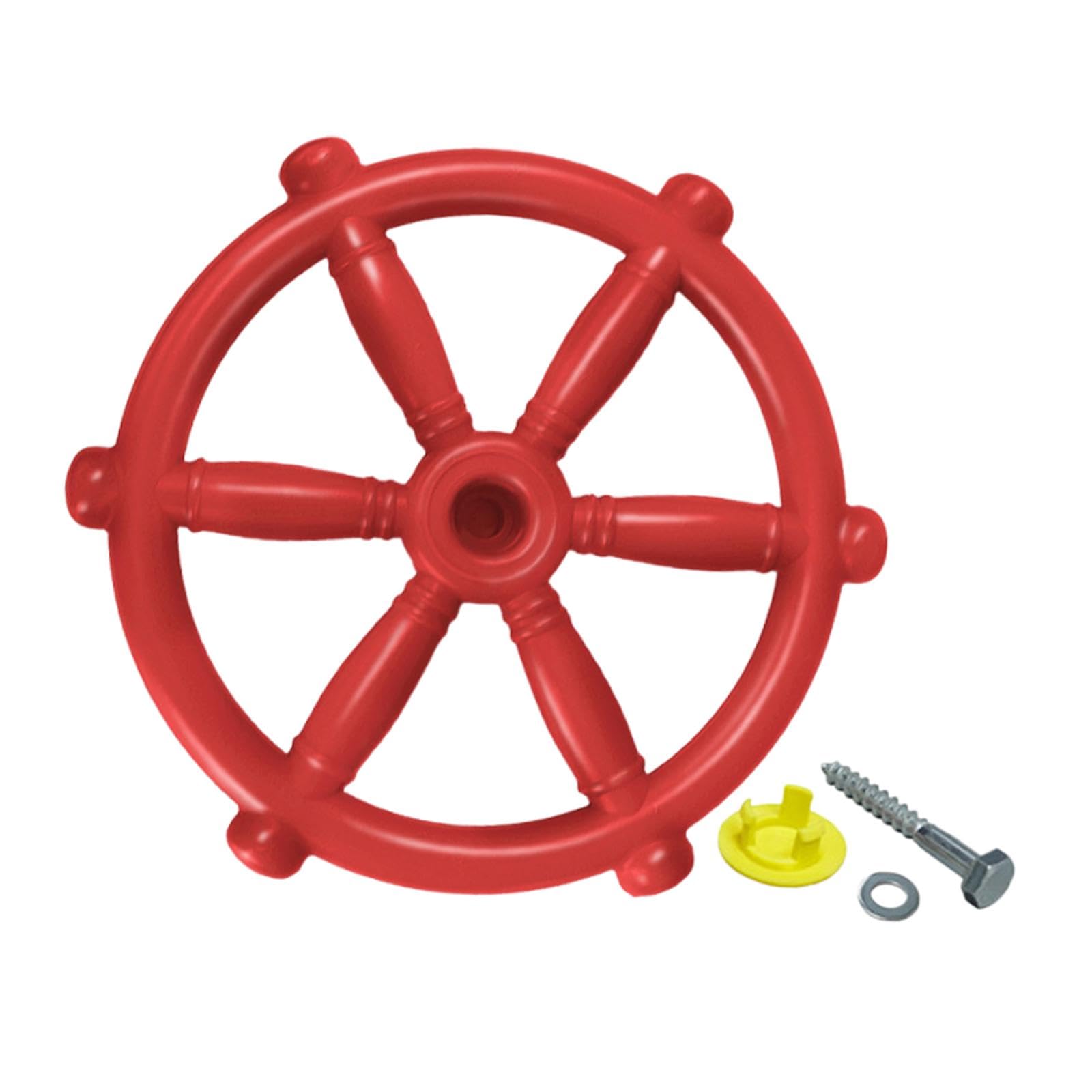 Volant de Bateau Pirate Jouet, Accessoire de Terrain de Jeu, Volant Jouet, Facile à Attraper, Accessoires de Jeu d'Imagination pour Cabanes dans Arbres, Rouge