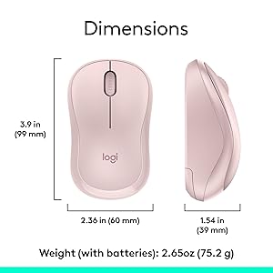 Logitech MK270 Wireless Keyboard and Mouse Combo for Windows, 2.4 GHz, 8 Multimedia Keys, PC, Laptop, Wireless Keyboard Compact Mouse Combo - Rose