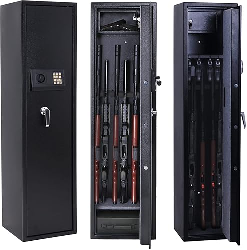 Miniatura 1 de BUKSLAE Gun Safe Rifle Gun Safe for Home Quick Access 5-Gun safes for Rifles and Shotguns Lager Long Gun Safe with Digital Keypad Removable Storage