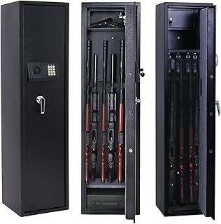 Sponsored Ad - Bafuska Larger and Deeper Rifle Gun Safe, Upgraded Gun Safe for 5 Rifles and Shotguns, Quick Access Gun Cab...