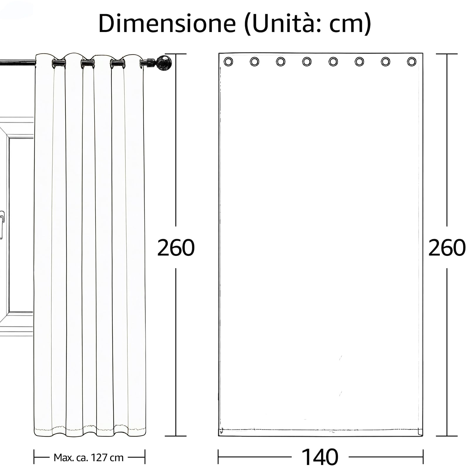 TOPICK Tende Oscuranti per Interni 2 Pannelli L140 x A260 cm Rosa | Curtains Oscurante Tende per Soggiorno e Camera da Letto Termiche Isolanti Anti-Rumore con Anelli Moderne