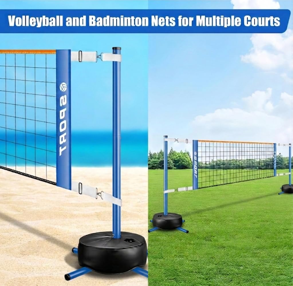 Furypiont Filet de volleyball portable pour piscine – Longueur réglable 4,5-7,6 m avec 2 balles d'eau