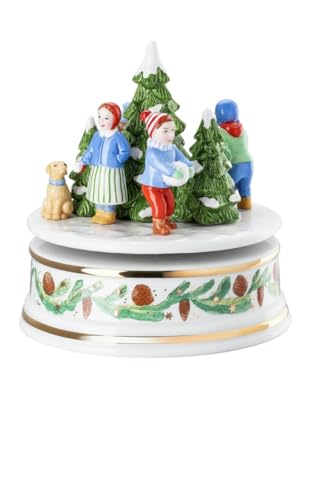 Hutschenreuther Weihnachten Sammelkollektion 2025 Weihnachtsspiele Spieluhr groß XXL; Höhe 16 cm/Ø 15 cm; Melodie: Ihr Kinderlein kommet; limitiert auf 499 Exemplare