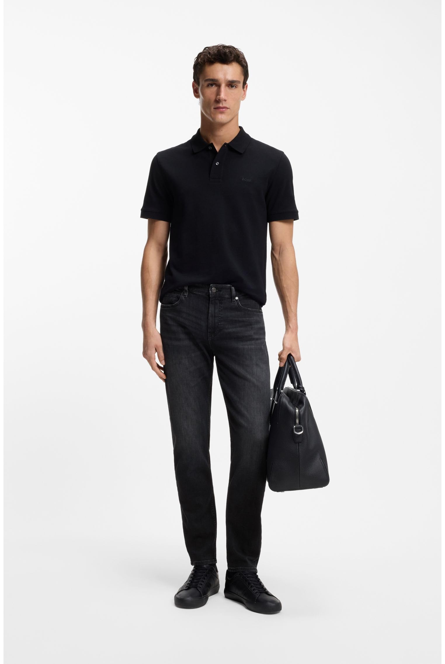 Boss Herren H-Re.Maine Maine Schwarze Regular-Fit Jeans aus besonders softem italienischem Denim Anthrazit 33/30 – Bild 2