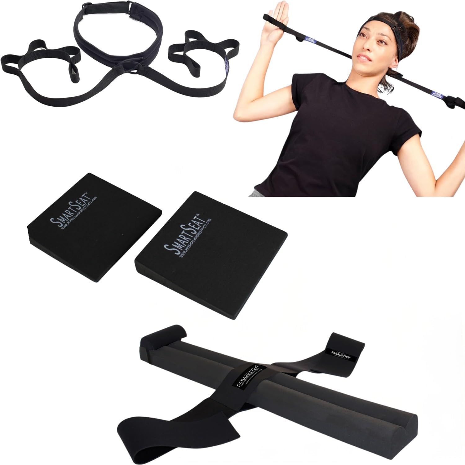 Foam Roller for Spine Alignment + HeadFloater to Relieve Neck Pain and Shoulder Tightness + Back Support Wedges for Pain Relief