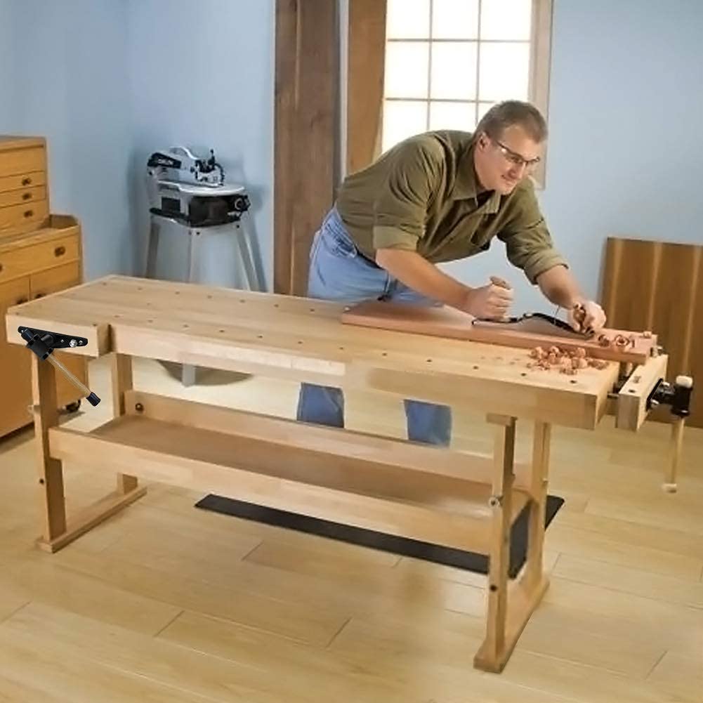 Tornillo de Banco Carpintero, Banco de Trabajo de Madera Abrazadera de Tornillo de Banco Pinza para Mesa de Trabajo Pesado de 10.5 pulgadas para Fijación de Piezas de Trabajo Desbloqueo rápido