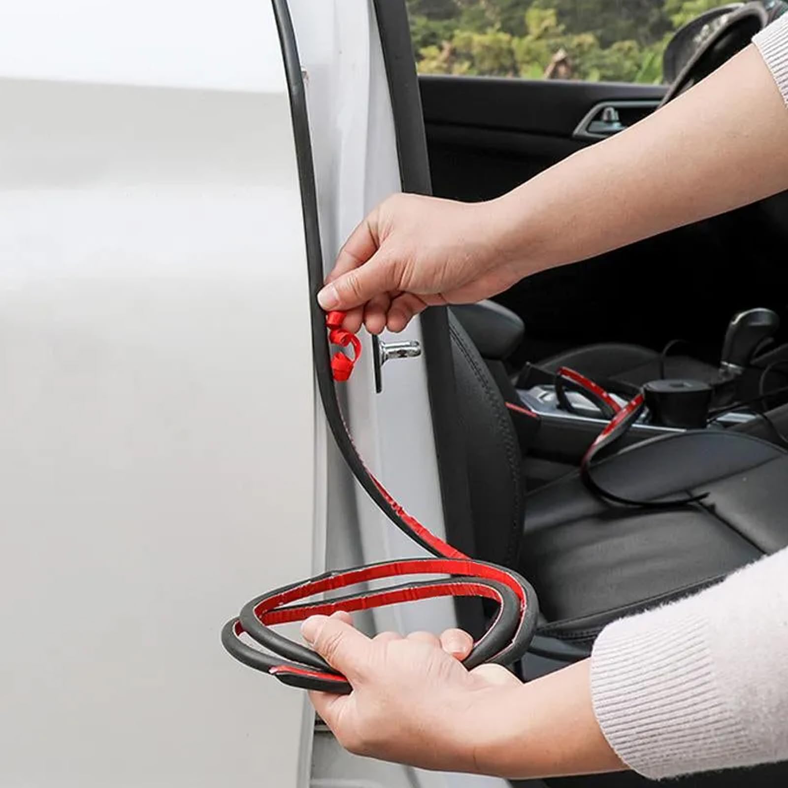 EFUTURETIME 12M Guarnizione per Sportelli Auto 14mm X 14mm, Guarnizione Porta Auto Gomma Adesiva Universale in Forma di D per Auto, Furgoncino, Camper e SUV