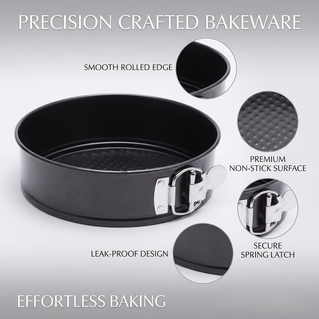 9 Inch Non-stick Cheese cake Pan Springform Pan Cake molds with Removable Bottom/Leakproof - Black