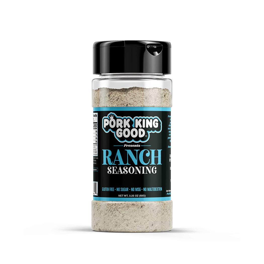 Pork King Good Ranch Seasoning for Cooking and Popcorn Seasoning - Keto Friendly, Paleo, No MSG, Gluten Free (Ranch, Single Shaker)