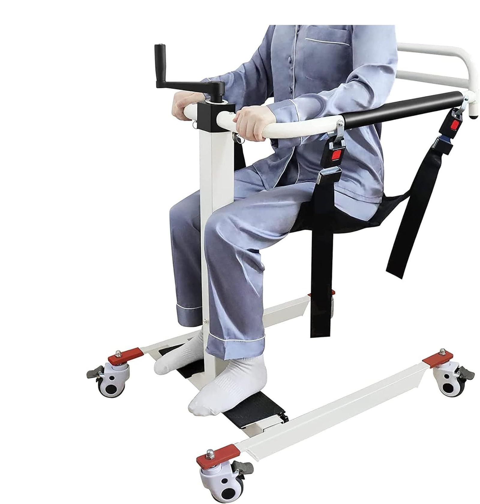 Silla de transferencia de elevación para pacientes, Elevador para Silla De Ruedas Grúa para Elevación Y Traslado De Pacientes Reposapiés Abatibles Ajustables en Altura para Ancianos Discapacitados