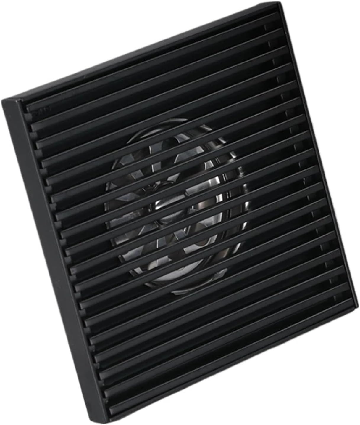 Matt Black Floor Drain 304 Stainless Steel Brushed Square Anti-Odor Bathroom Shower Drainage Floor Drains Cover 10/12/15/20cm(Black 20cm)